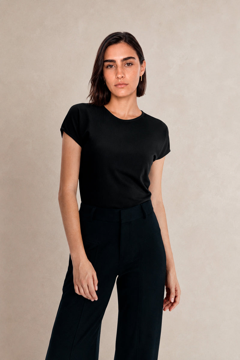 Camiseta negra kimono mujer