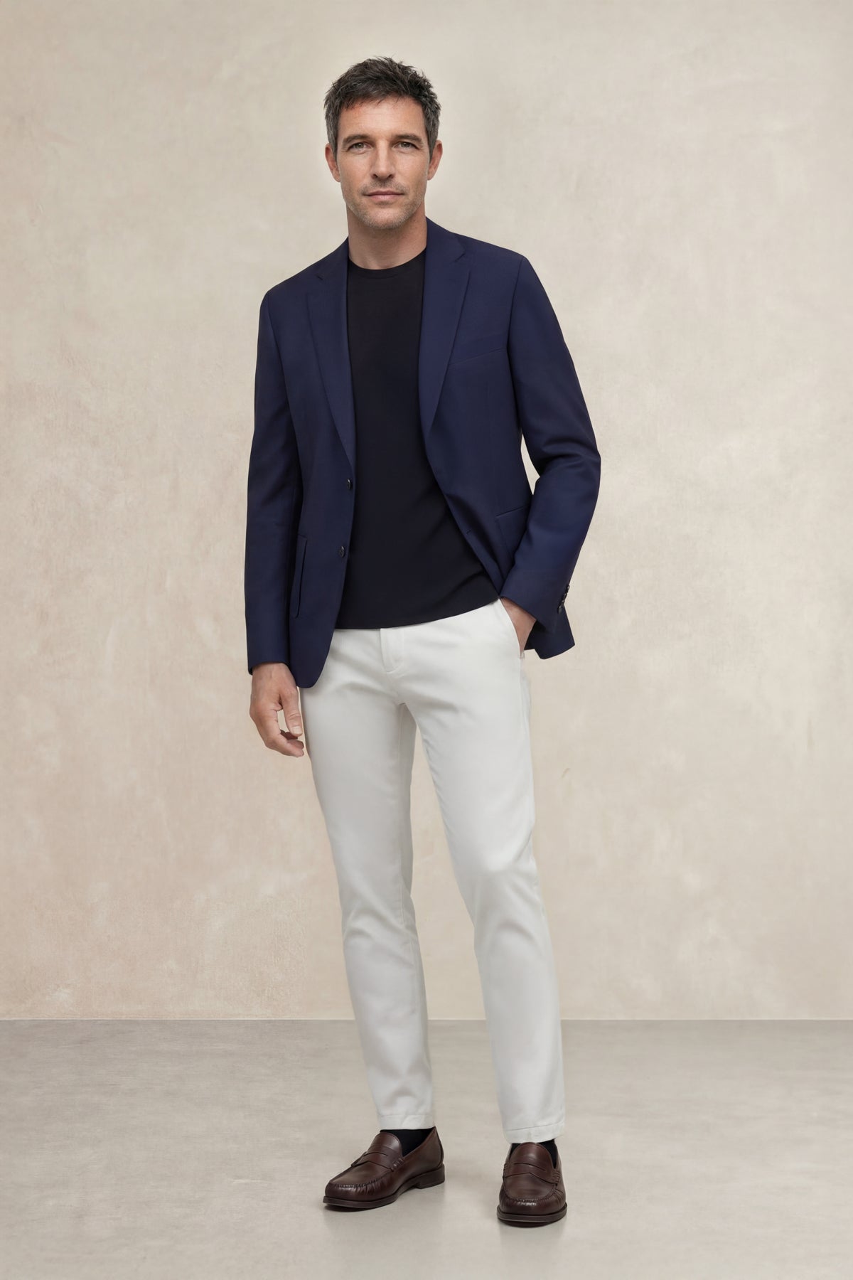 Americana hombre azul marino Nova - Sepiia ropa tecnológica antimancha
