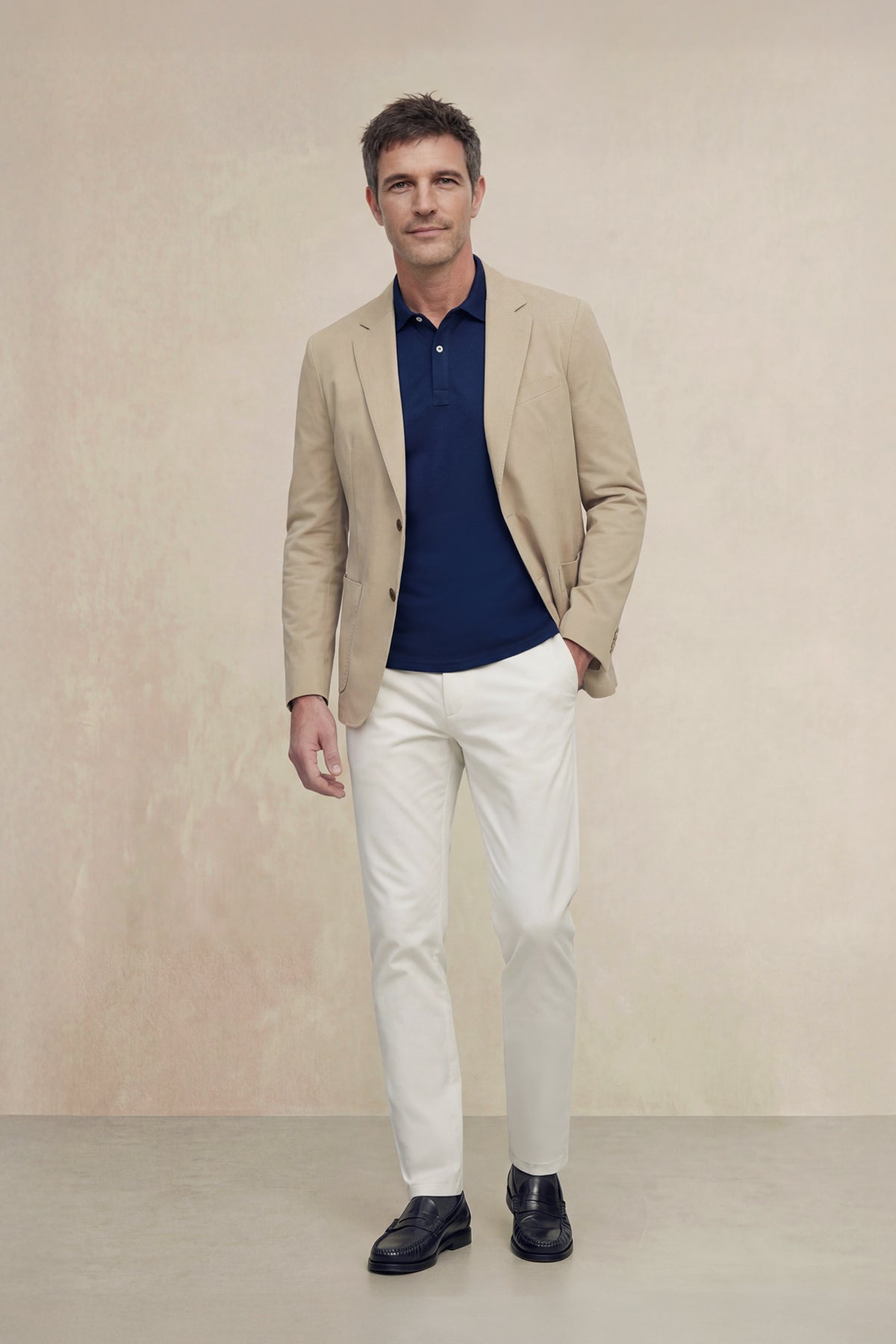 Americana hombre beige Nova - Sepiia ropa tecnológica antimancha