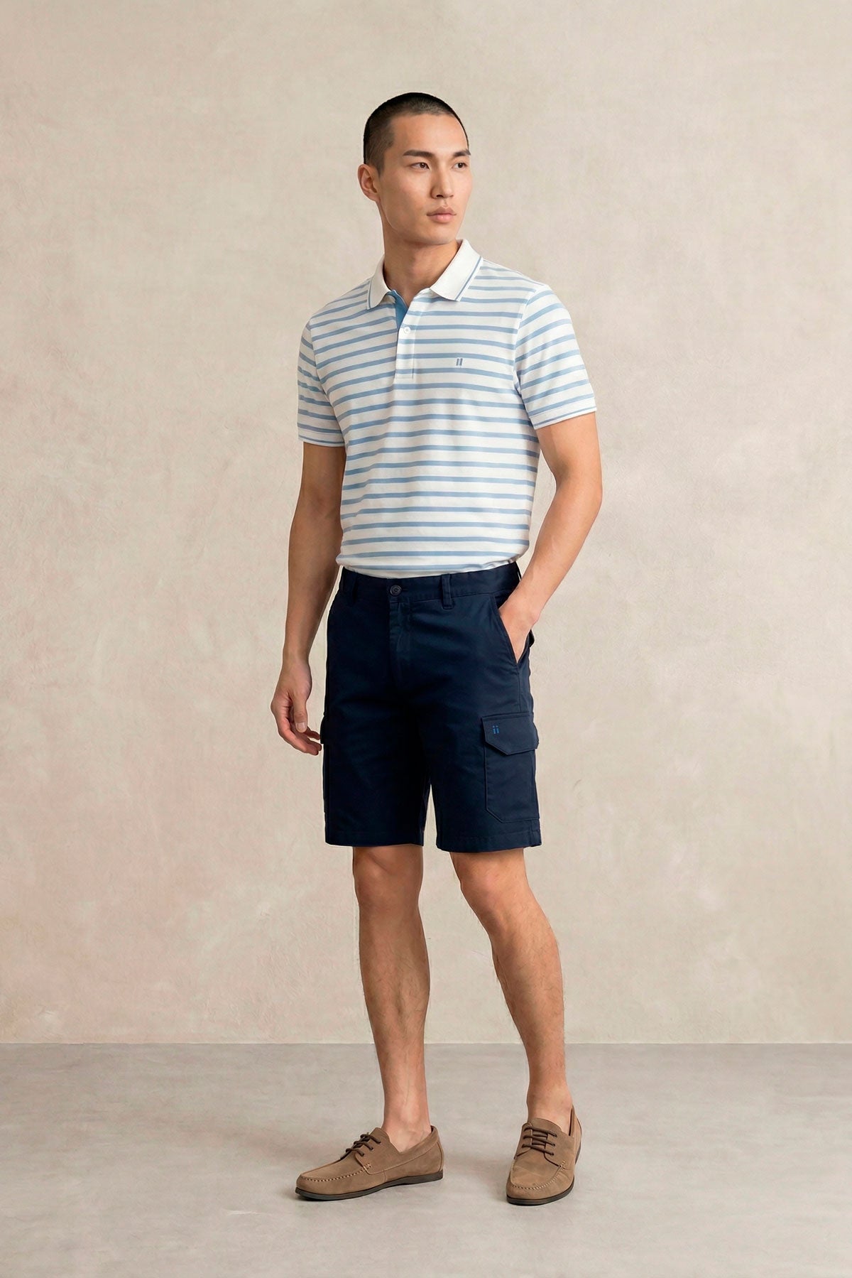 Bermuda cargo hombre azul oscuro