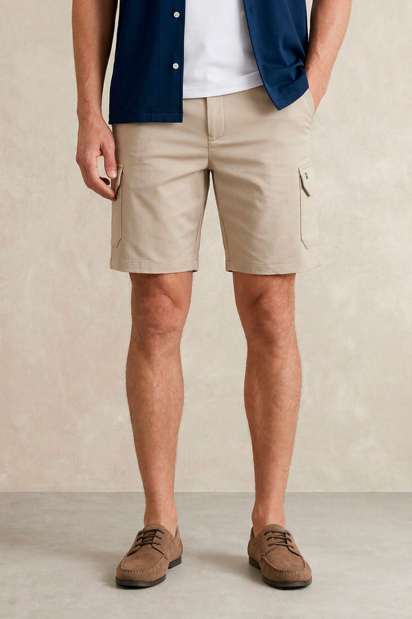 Bermuda cargo hombre beige