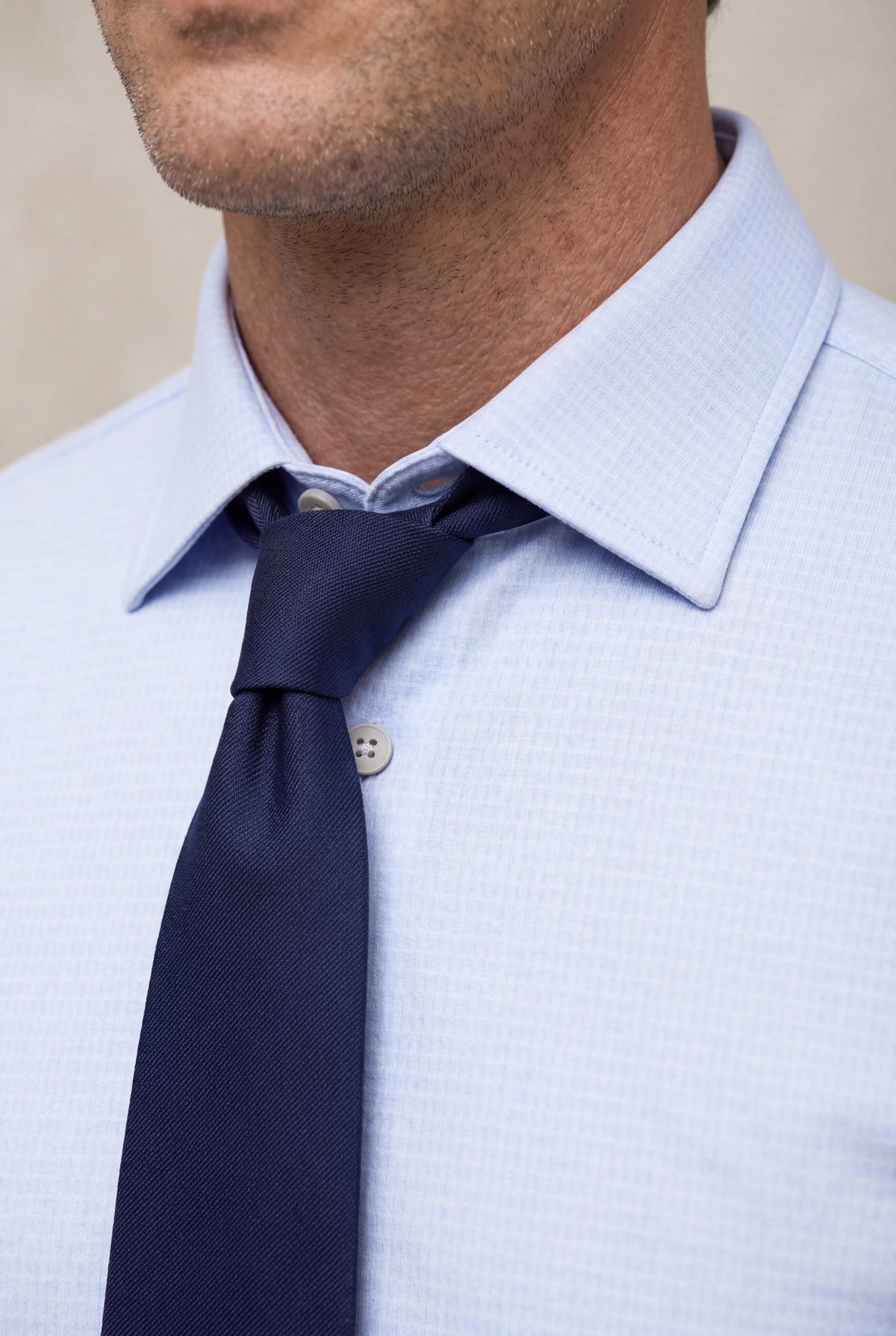 Camisa de vestir hombre estampado mosaico azul claro regular