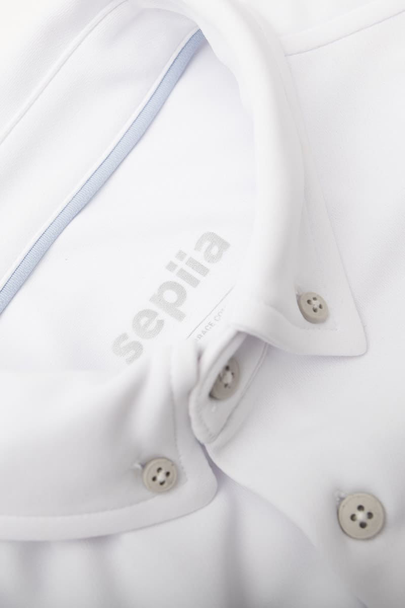 camisa casual blanca regular hombre de manga larga detalle 