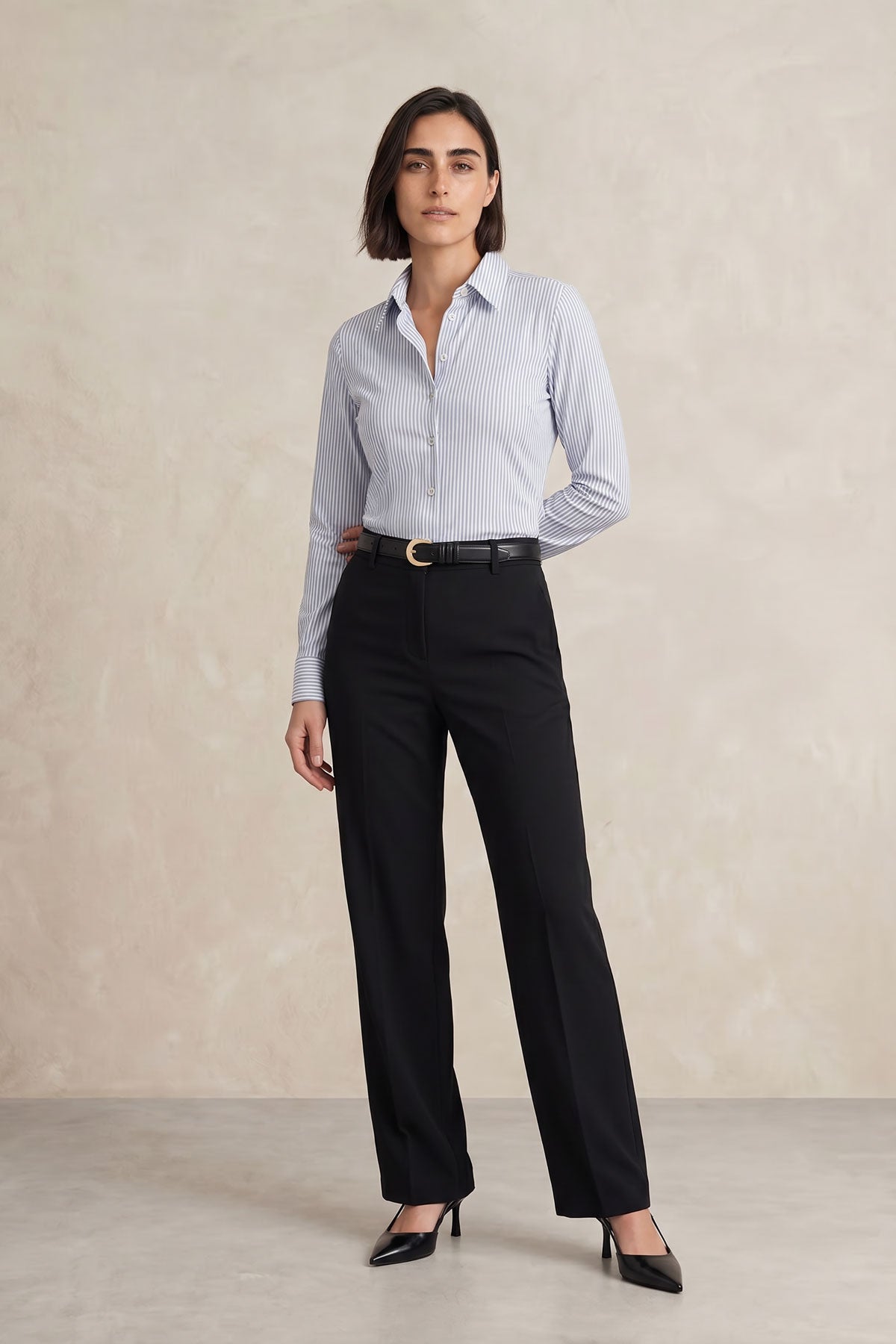 Camisa mujer slim azul claro