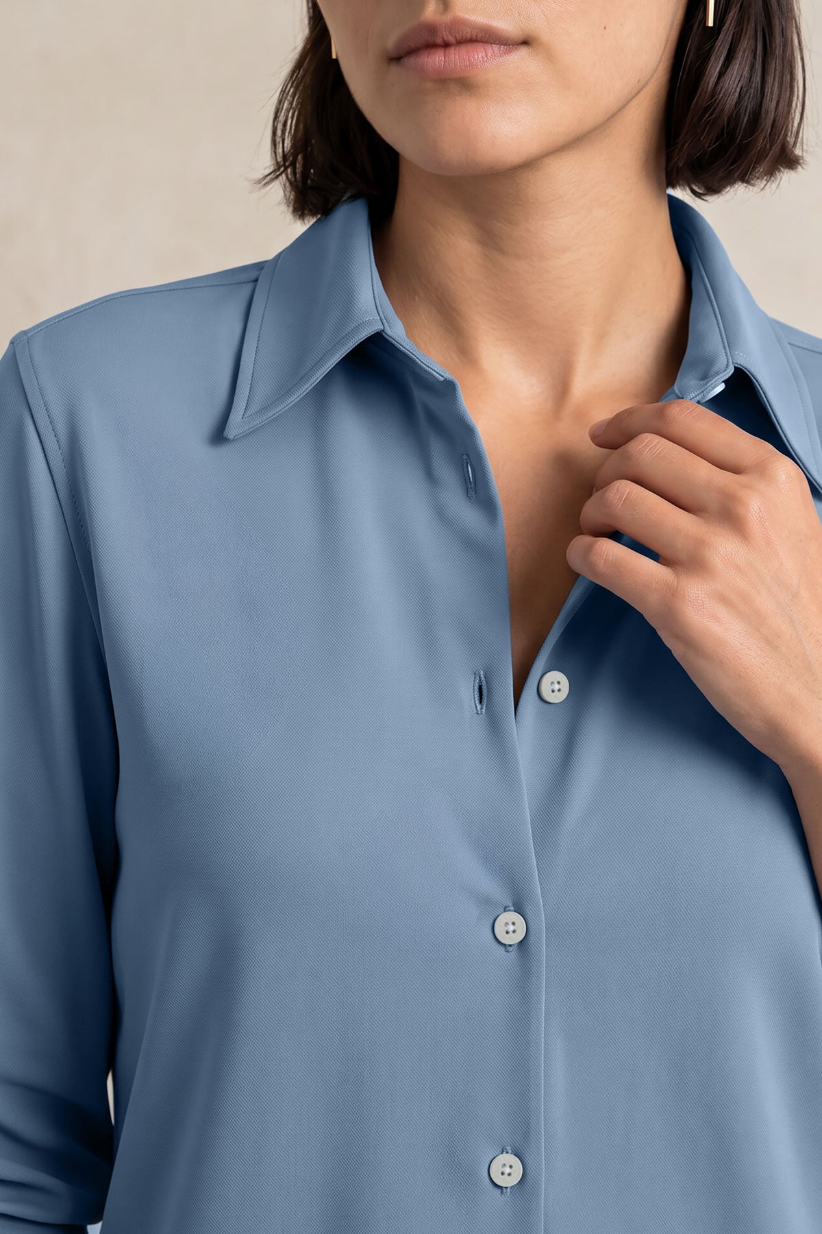 Camisa oversized mujer azul