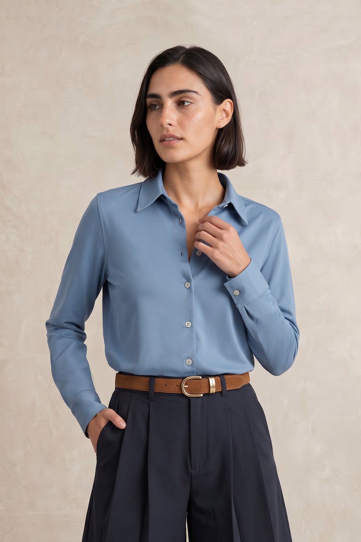 Camisa oversized mujer azul