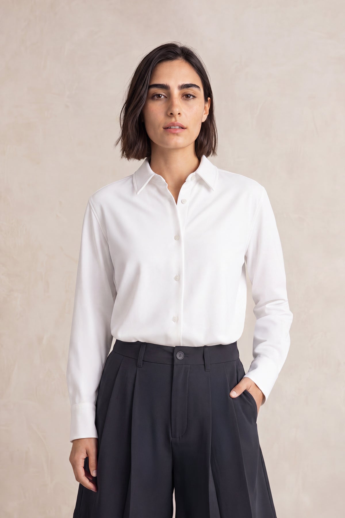 Camisa oversized mujer blanco