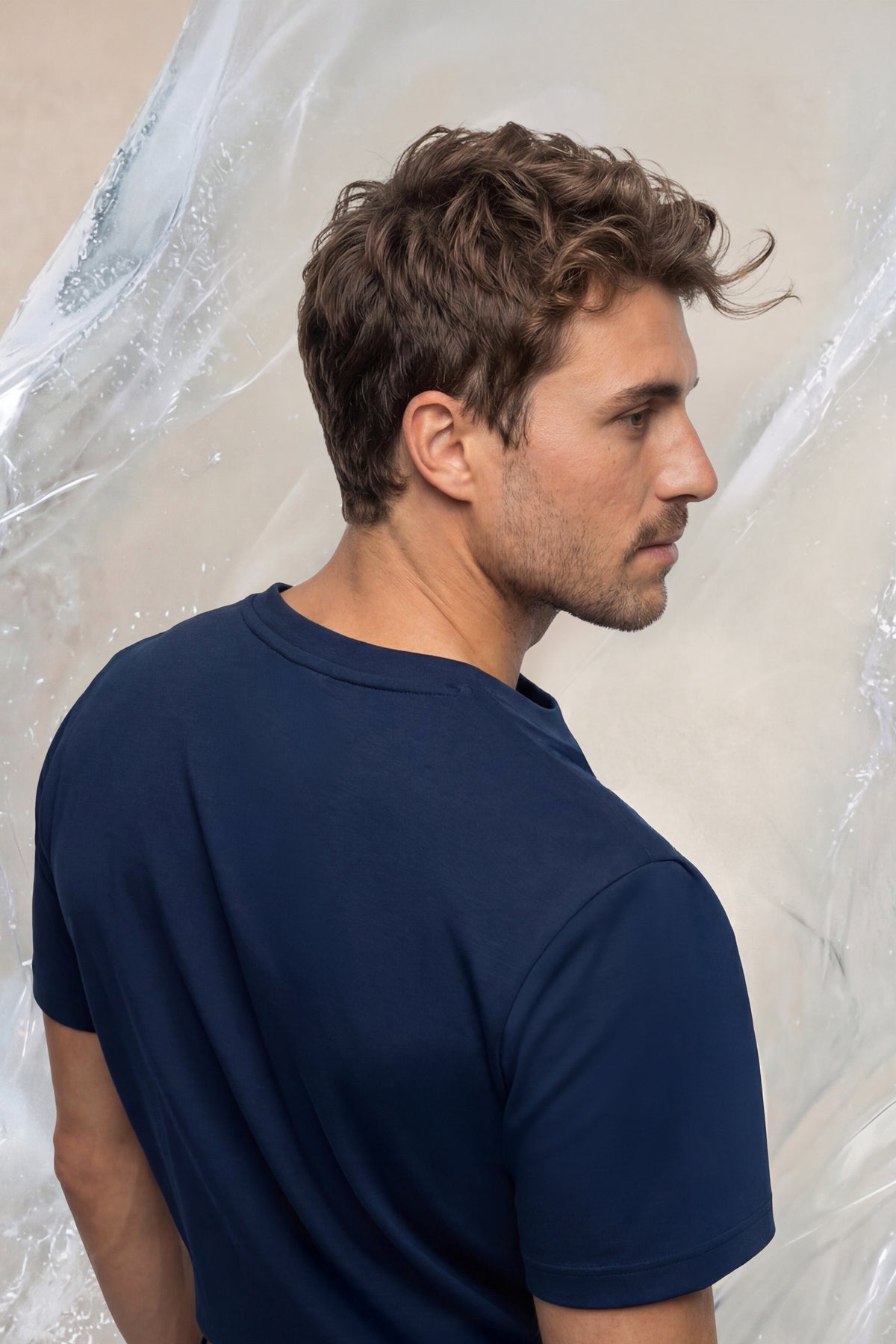 Camiseta hombre azul oscuro Ice