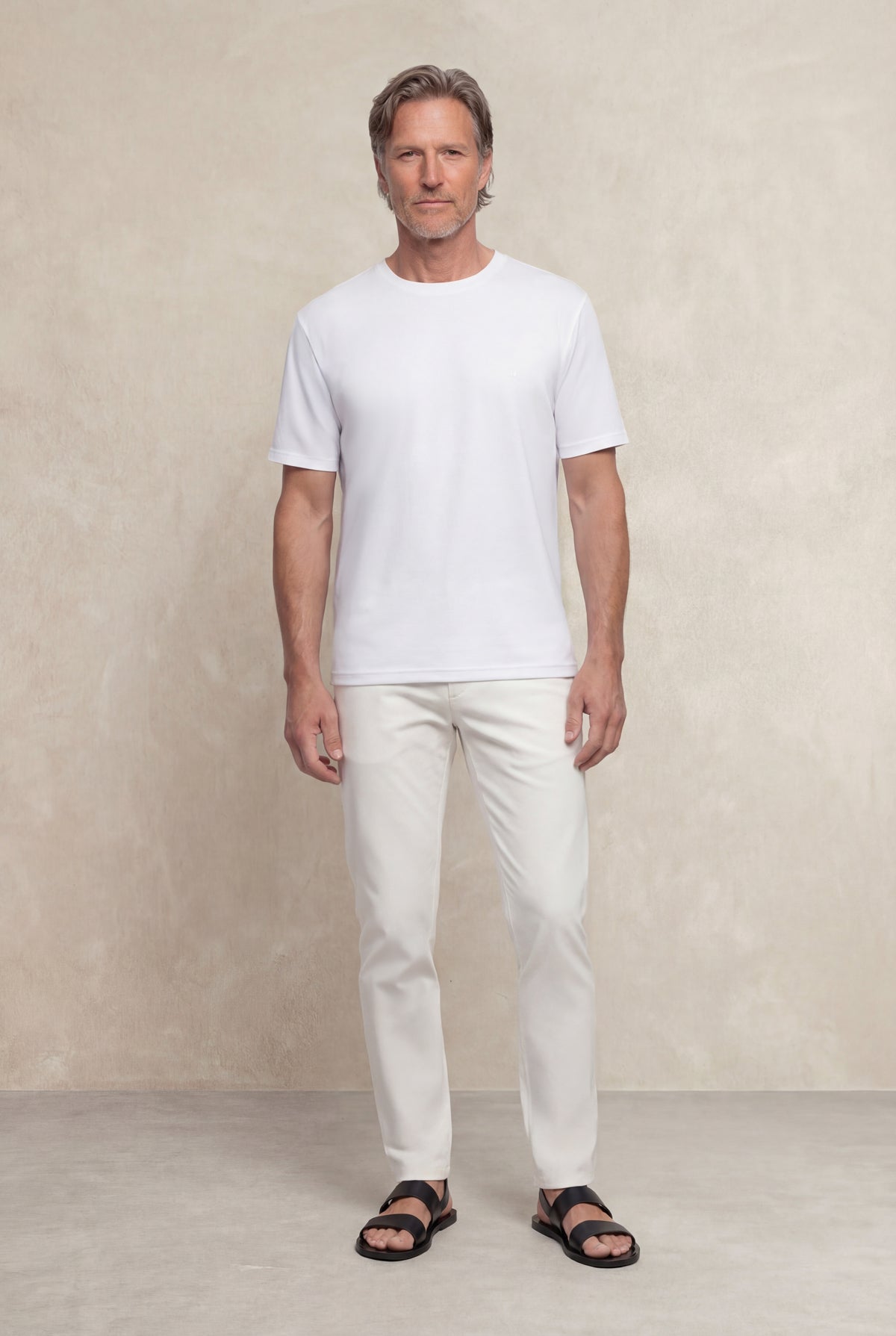 Camiseta Masculina Gola Redonda Branca Soft Light