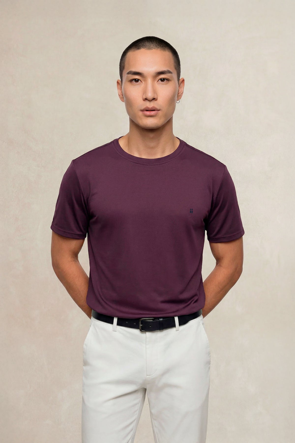 Camiseta hombre cuello redondo morado Soft