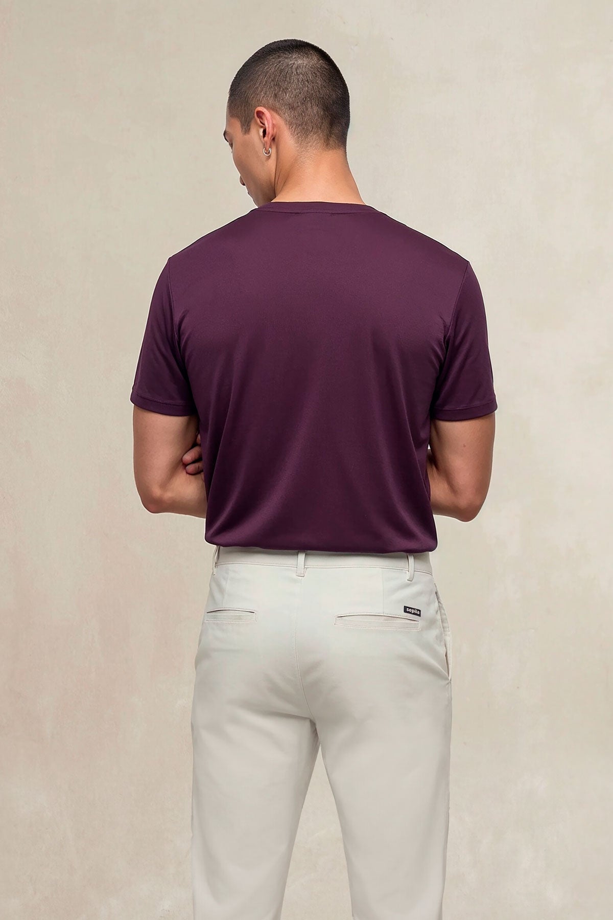 Camiseta hombre cuello redondo morado Soft