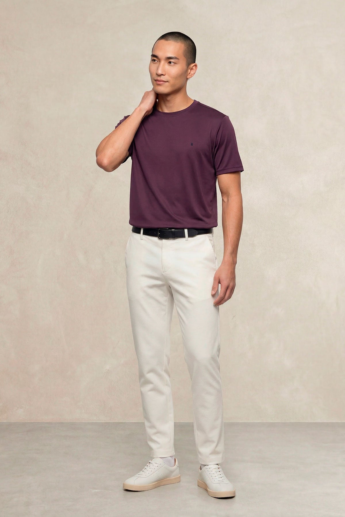 Camiseta hombre cuello redondo morado Soft