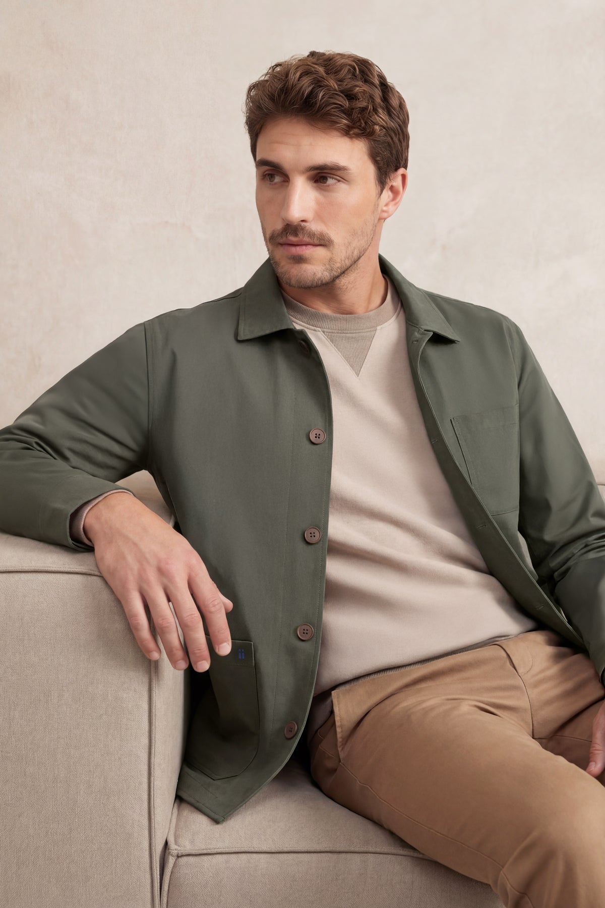 Nova green men's worker jacket