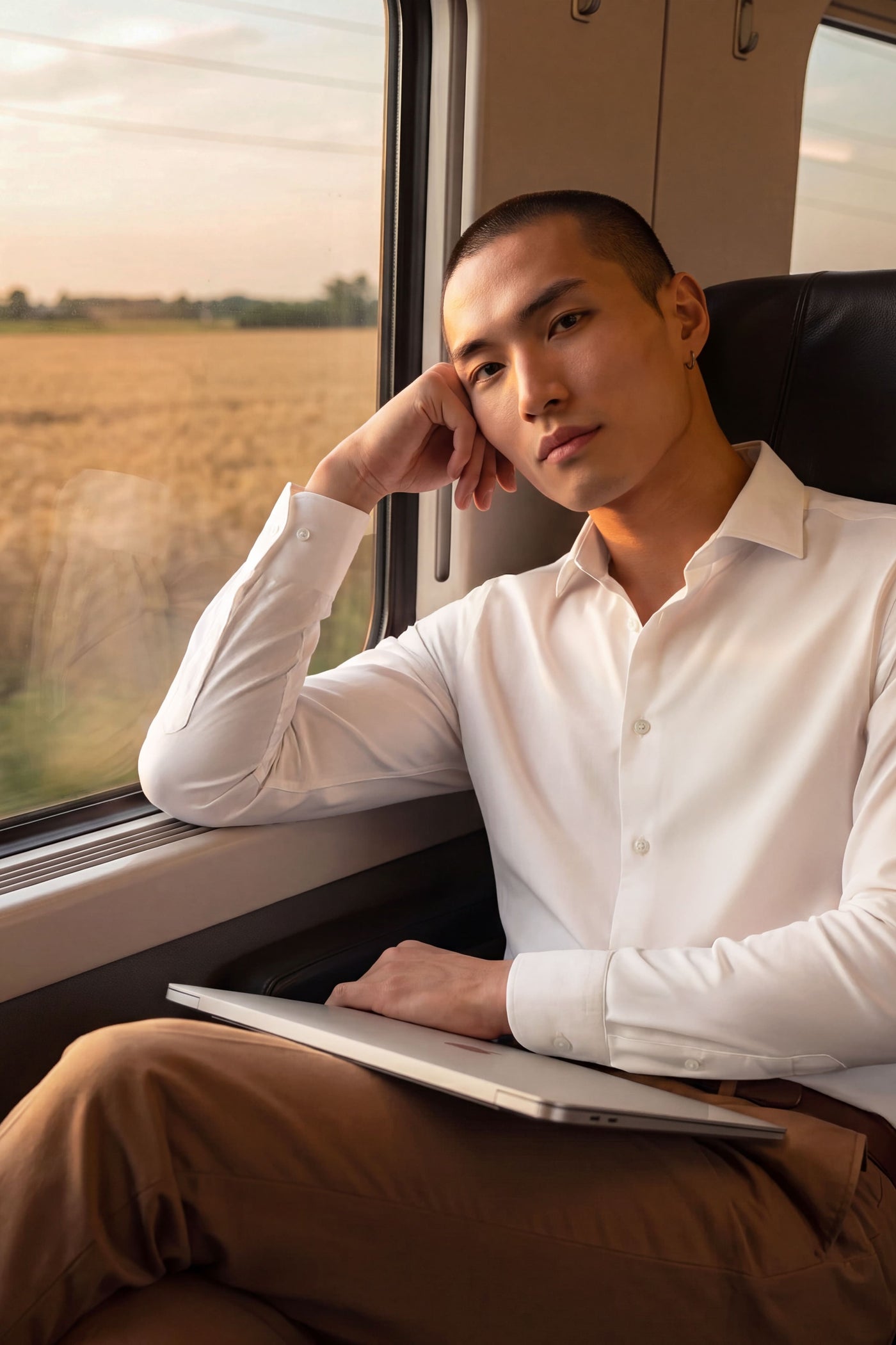 Camisa de vestir hombre blanco regular