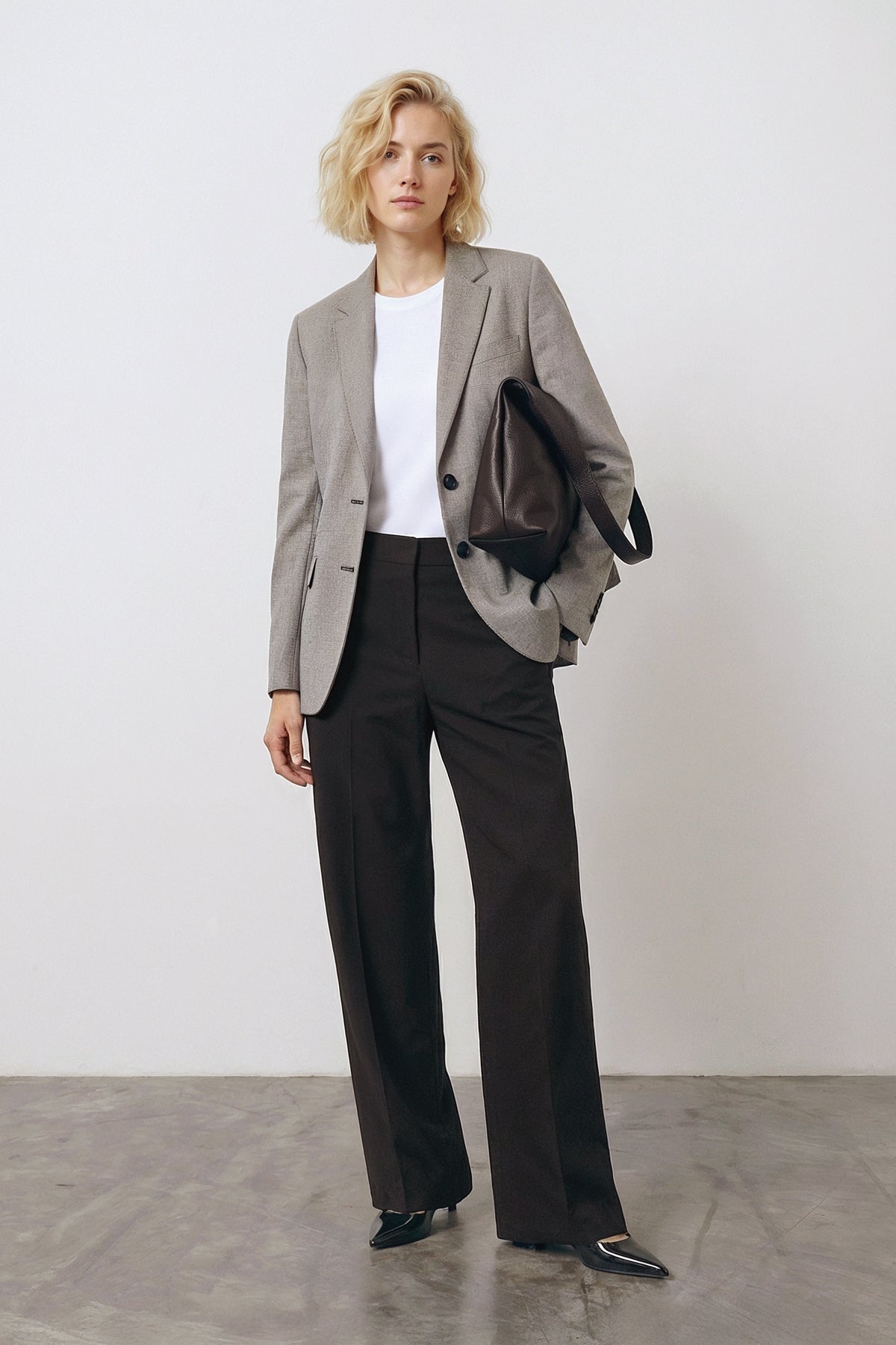 Americana mujer gris look completo