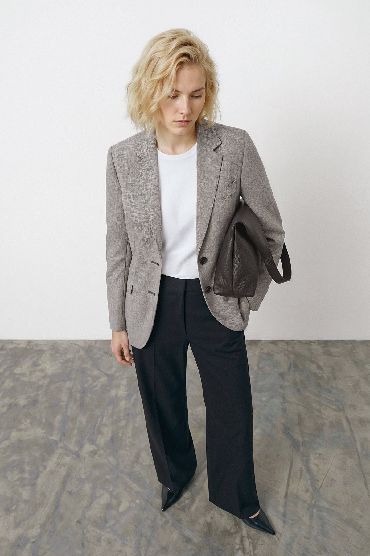 Americana mujer gris total look