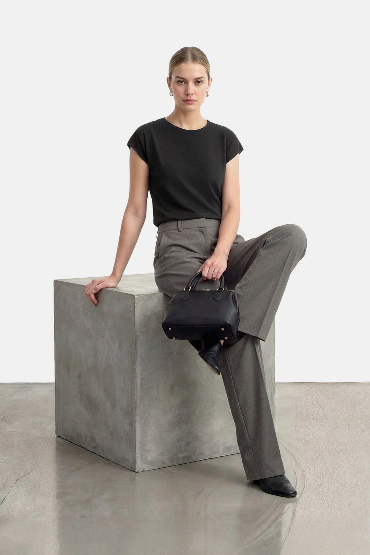 Camiseta mujer kimono negro Soft outfit