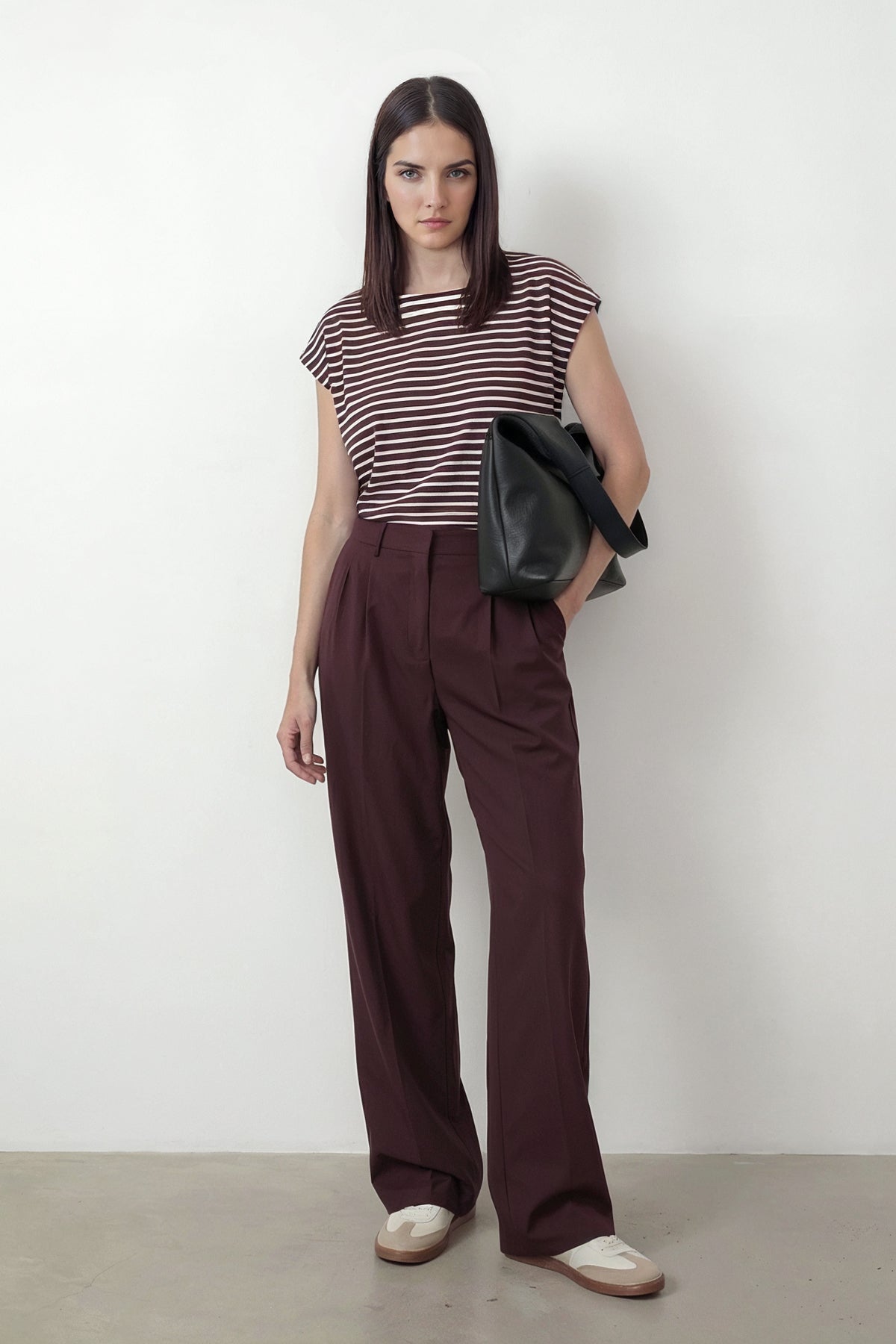 Camiseta mujer kimono raya truffle Soft outfit completo