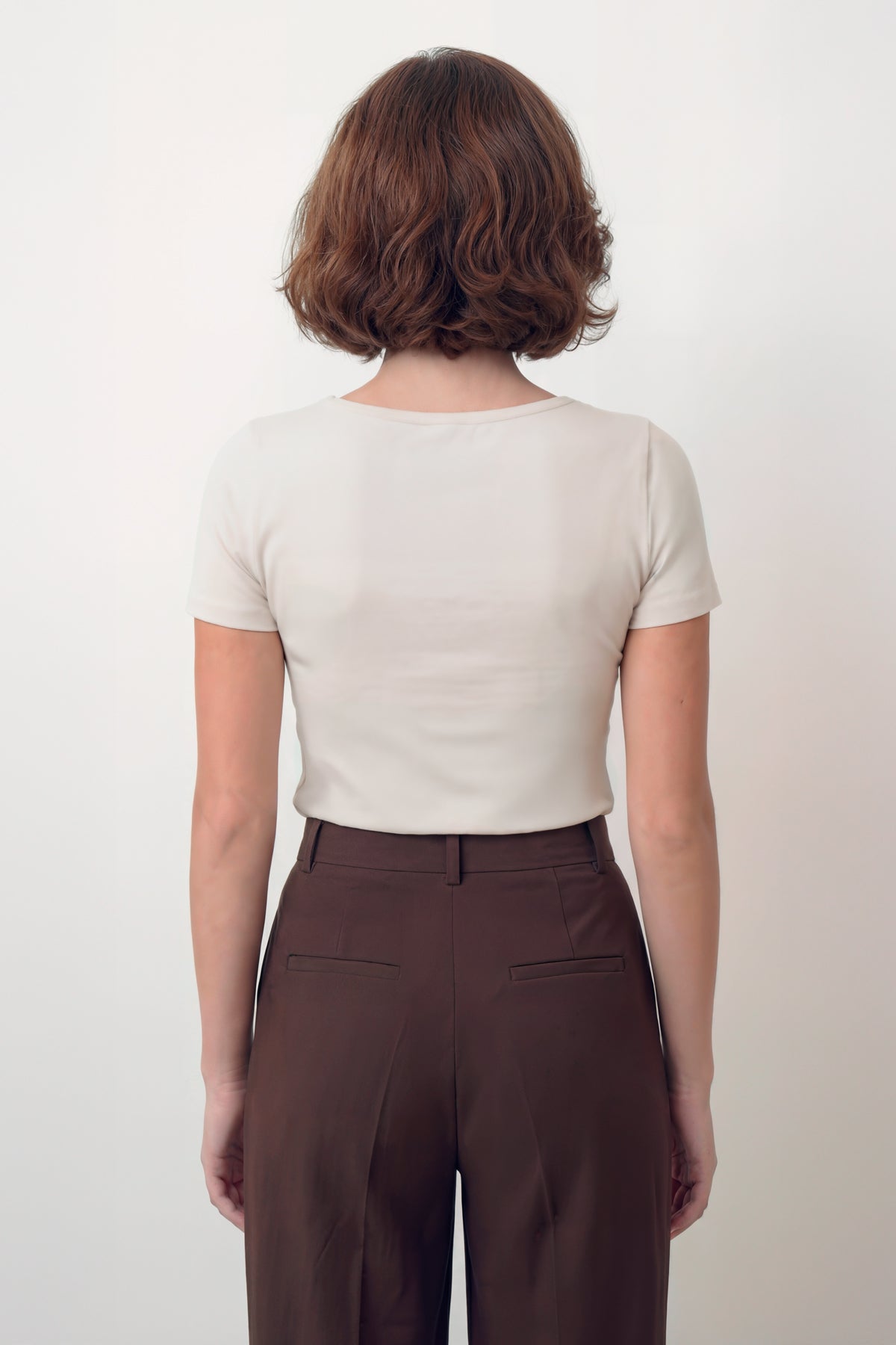 Camiseta mujer seamless blanco roto espalda