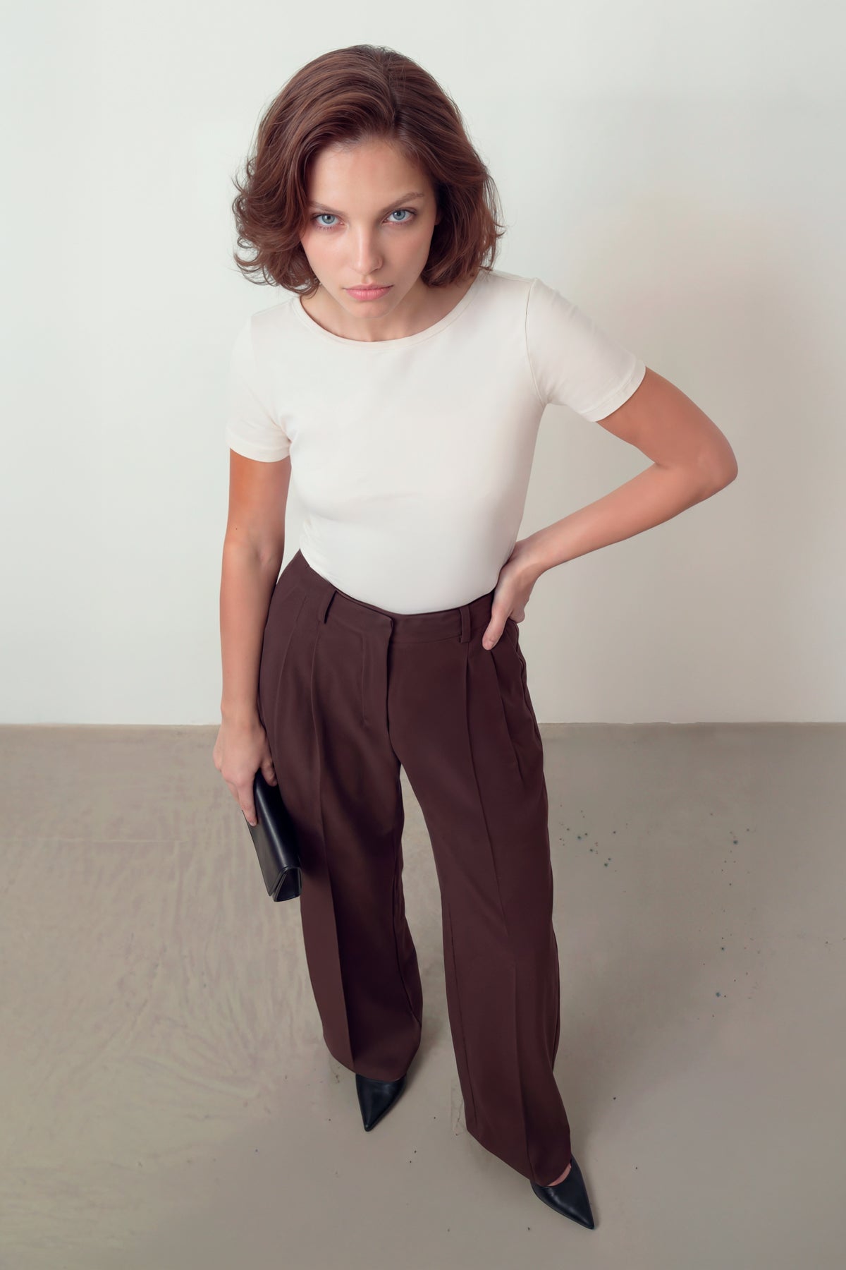 Camiseta mujer seamless blanco roto look completo
