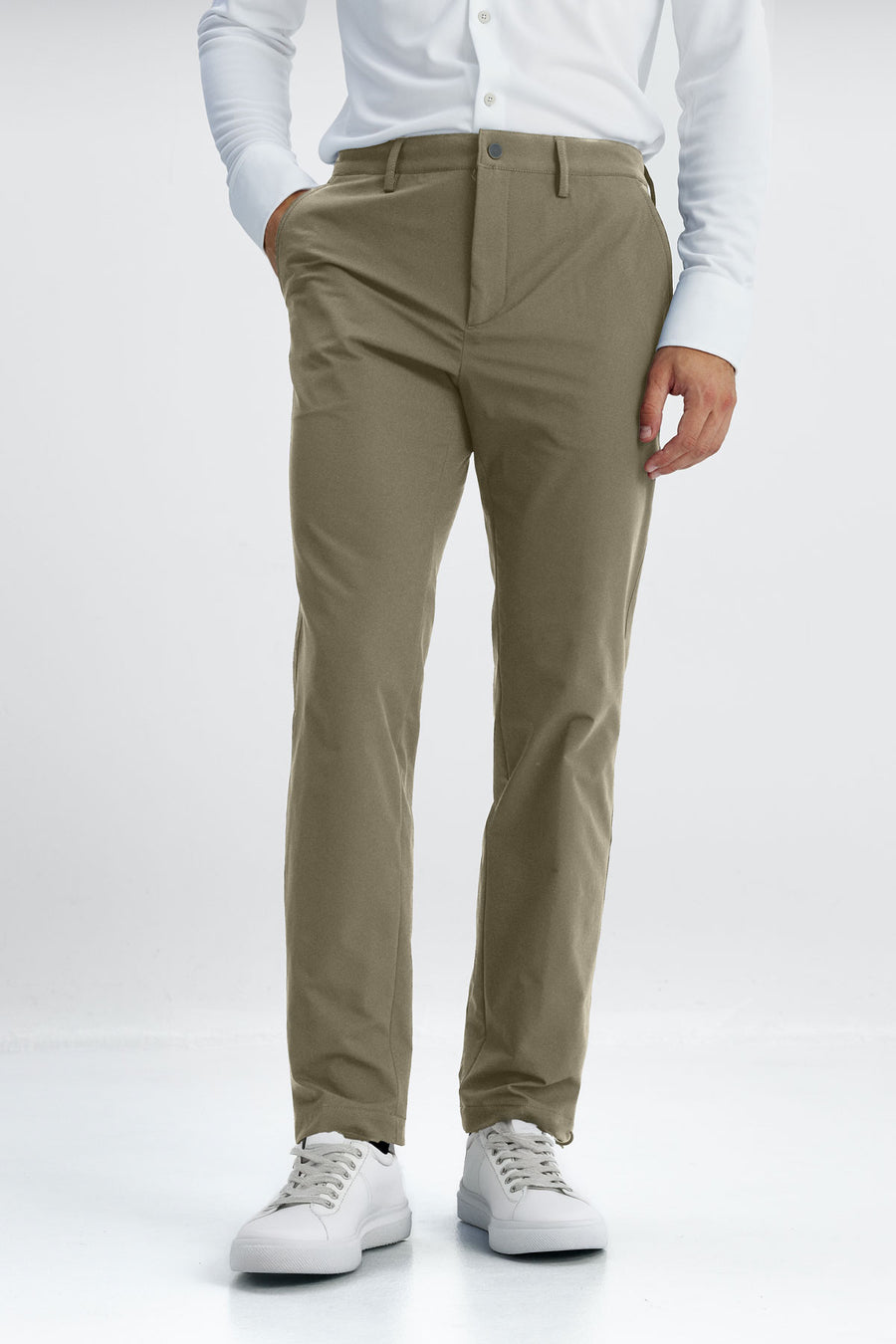Nova men's slim green trousers