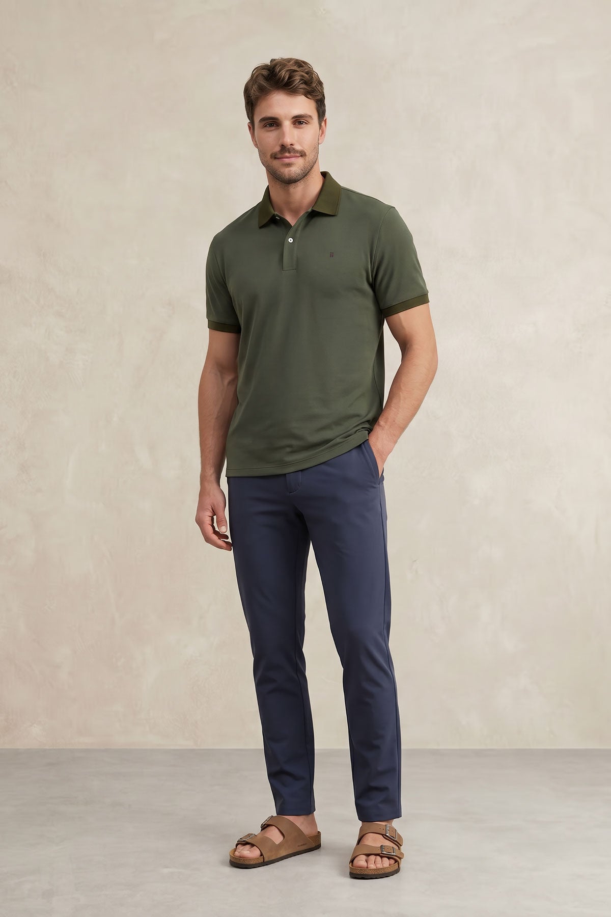 Pantalon chino hombre azul slim Nova