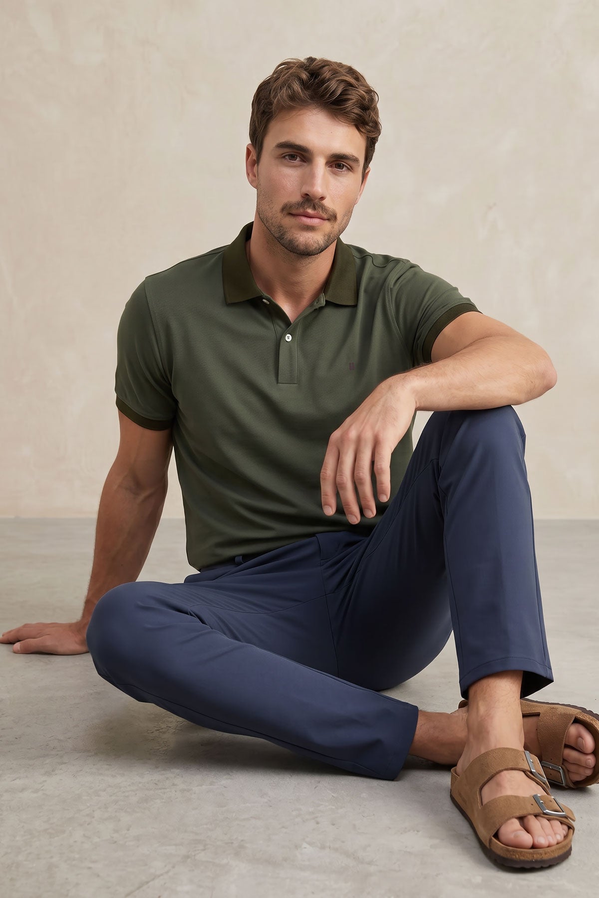 Men's mid-blue slim-fit chino pants Nova