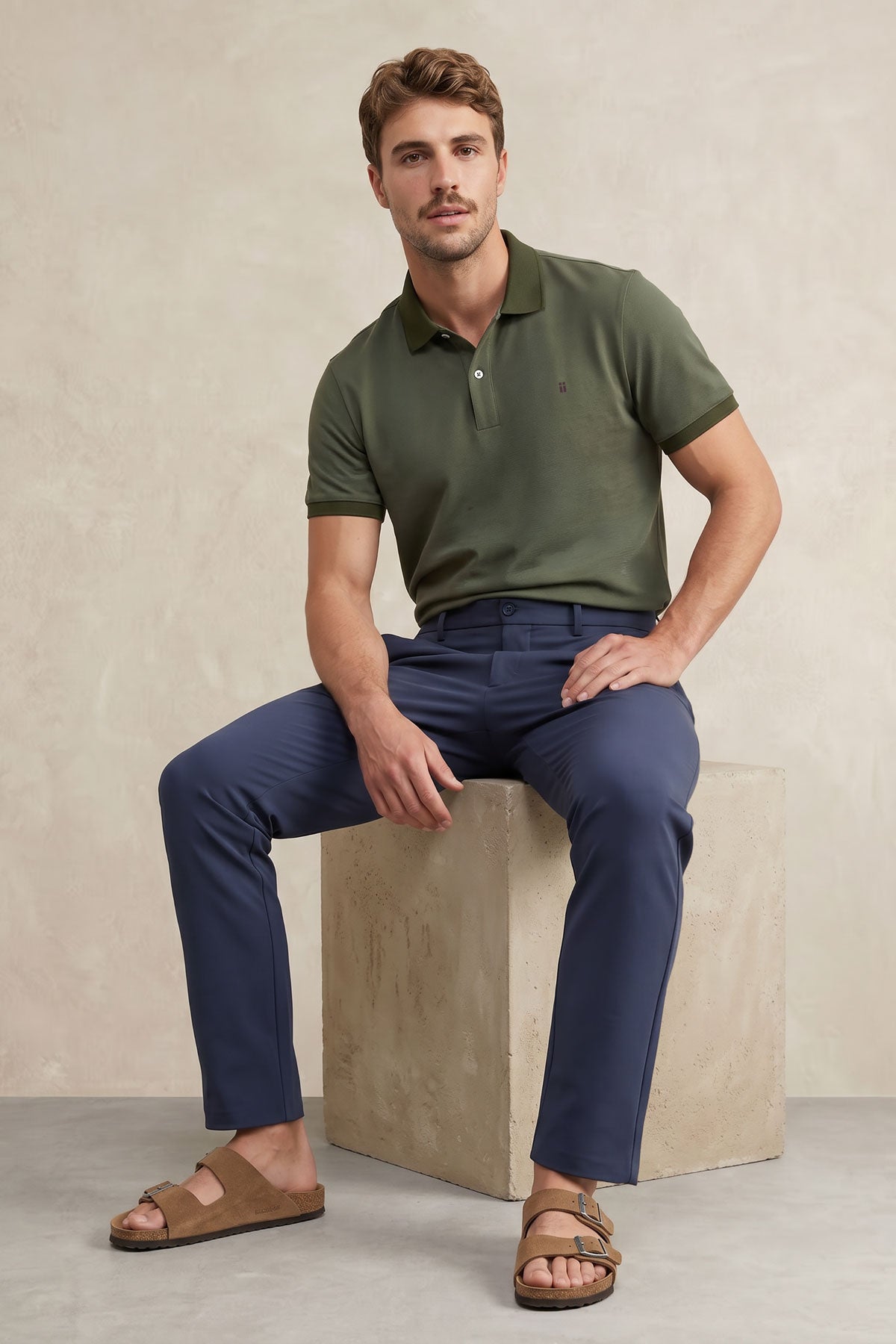 Pantalon chino hombre azul slim Nova
