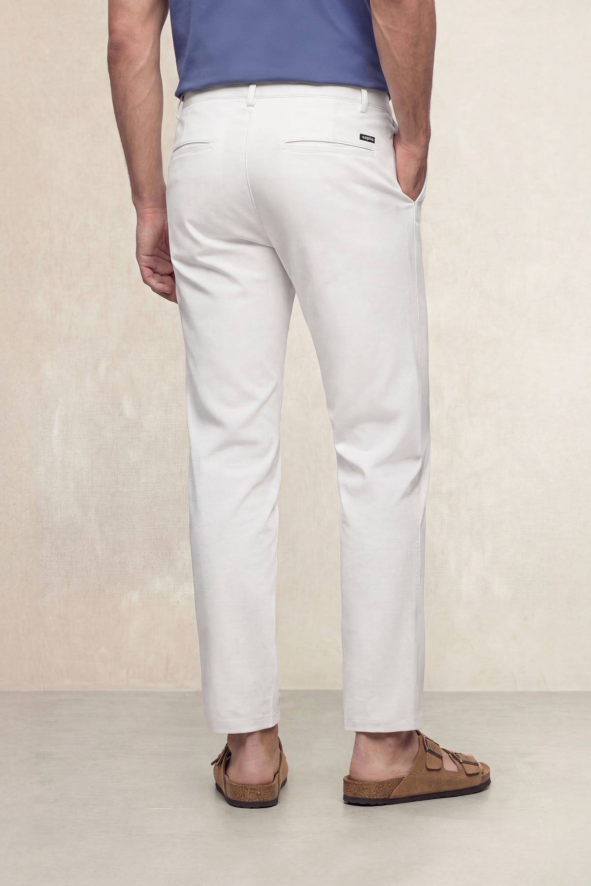 Men's light beige slim chino pants Nova