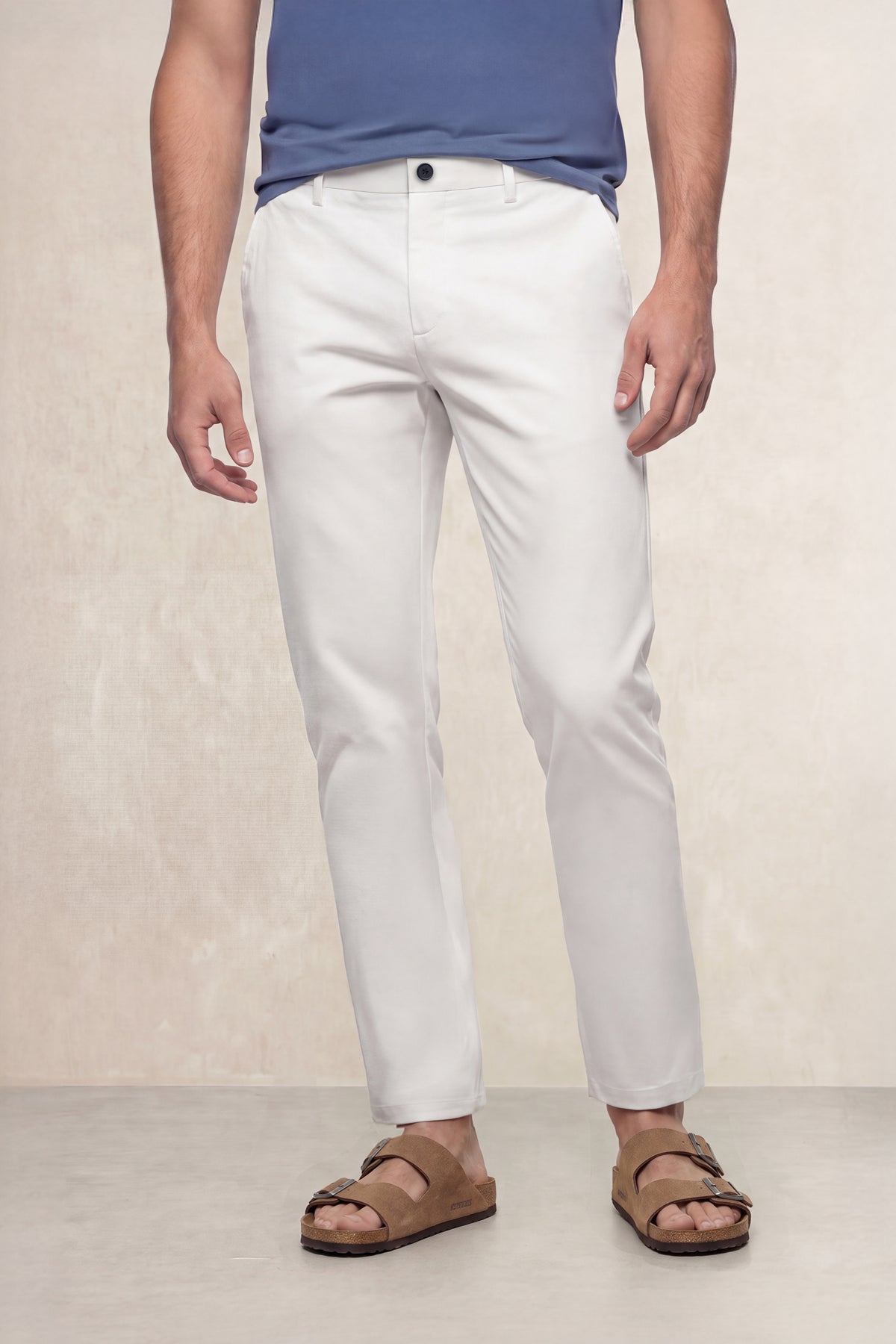 Men's light beige slim chino pants Nova
