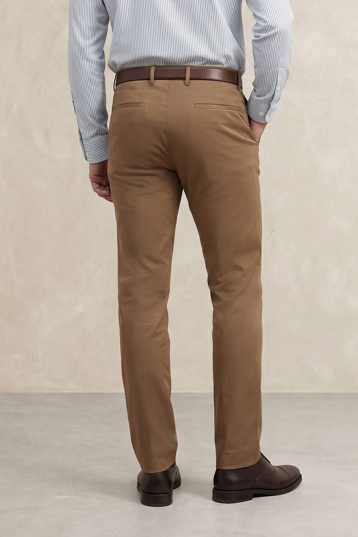 Pantalon chino hombre marrón slim Nova