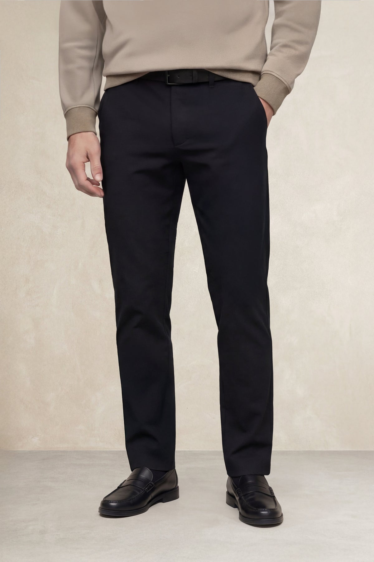 Pantalon chino hombre negro slim Nova Sepiia - vista de espalda