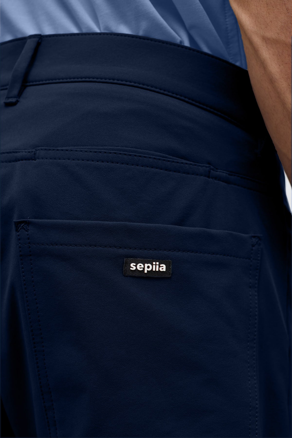 Pantalon hombre 6 bolsillos azul navy - Sepiia, vista plana