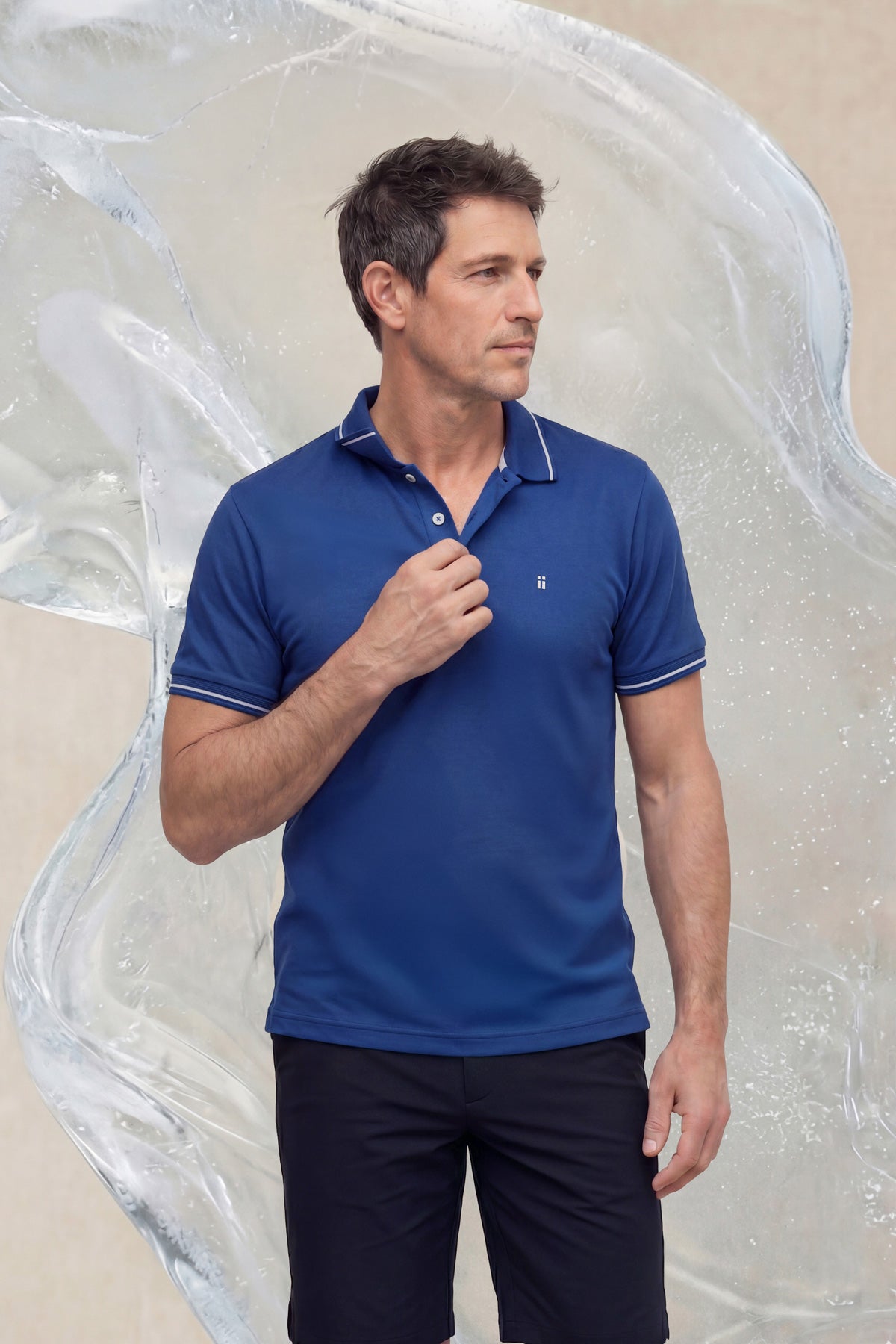 Polo manga corta hombre azul Ice