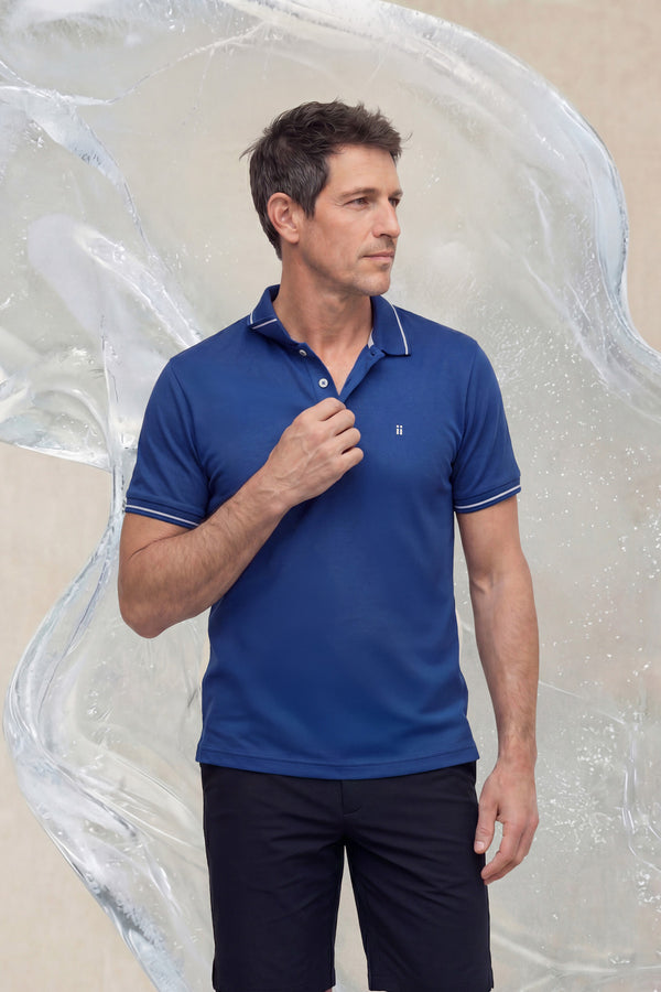 Polo manga corta hombre azul Ice