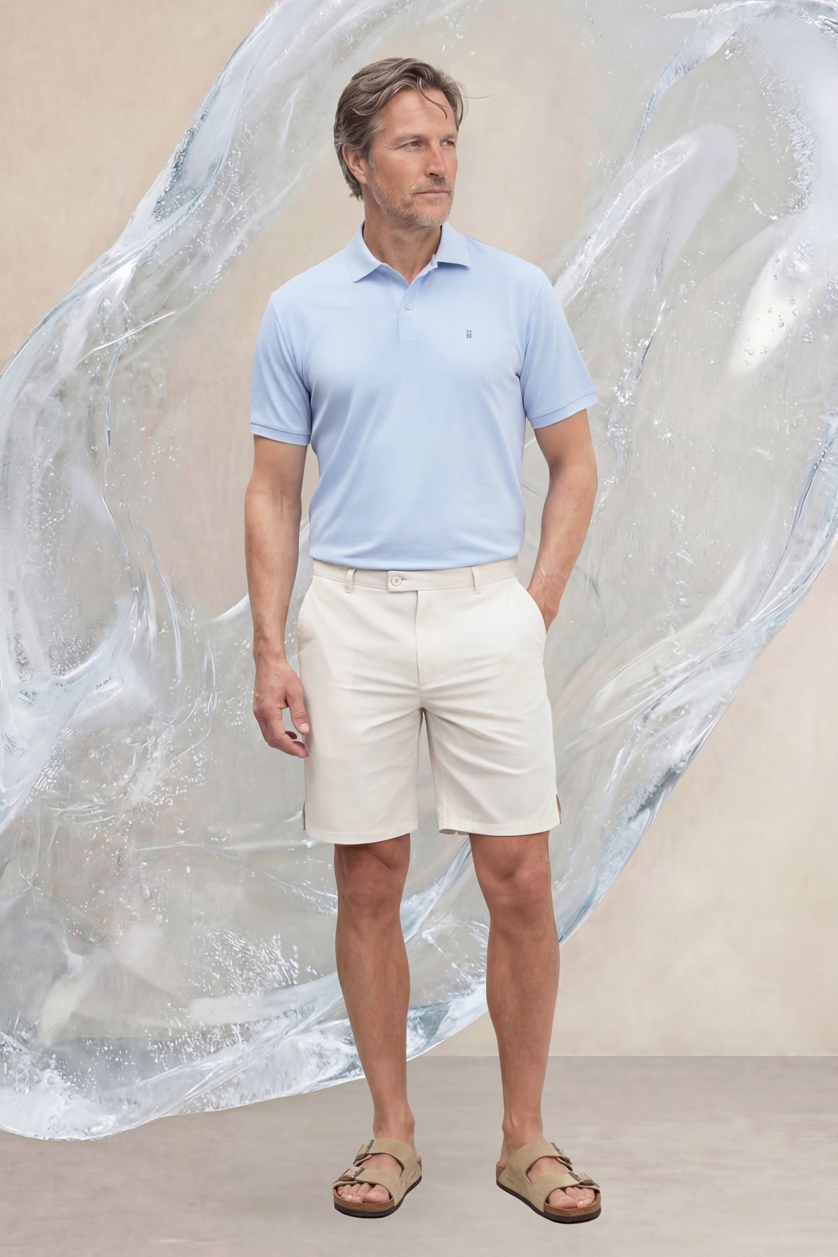 Polo Masculino Azul Celeste Ice