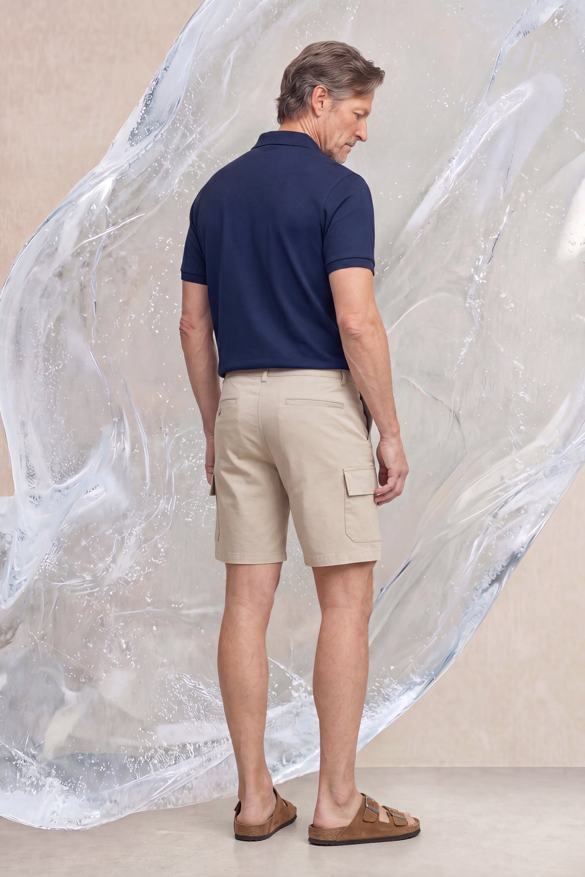 Polo manga corta hombre azul oscuro Ice