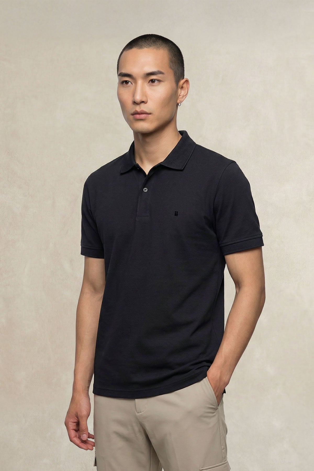 Polo manga corta hombre negro Ranger