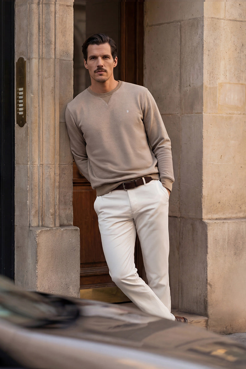 Sudadera mujer beige outfit inspo