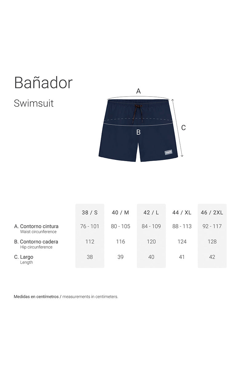 Bañador de hombre azul pacífico - Sepiia, vista plana